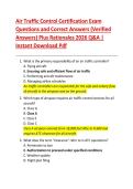 Air Traffic Control Certification Exam  Questions and Correct Answers &lpar;Verified  Answers&rpar; Plus Rationales 2026 Q&A &vert;  Instant Download Pdf 