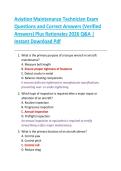 Aviation Maintenance Technician Exam  Questions and Correct Answers &lpar;Verified  Answers&rpar; Plus Rationales 2026 Q&A &vert;  Instant Download Pdf 