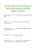 Bio 168 Chapter 1-3 Test Questions And  100&percnt; Verified Answers&vert; Latest 2026  Update&vert; Graded A&plus;