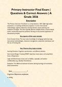 Primary Instructor Final Exam &vert; Questions & Correct Answers &vert; A Grade