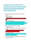 Certified Veterinary Assistant Exam  Questions and Correct Answers &lpar;Verified  Answers&rpar; Plus Rationales 2026 Q&A &vert;  Instant Download Pdf 