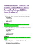 Veterinary Technician Certification Exam  Questions and Correct Answers &lpar;Verified  Answers&rpar; Plus Rationales 2026 Q&A &vert;  Instant Download Pdf 