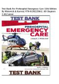 Test Bank For Prehospital Emergency Care 12th Edition by Mistovich & Karren&vert; 978-0138223861&vert; All Chapters 1-46&vert; LATEST