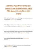 CERTIFIED PARAOPTOMETRIC TEST  Questions and Verified Answers Latest  2026 Update &vert; Graded A&plus; &vert; 100&percnt;  Success