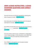ARMY LICENSE INSTRUCTORS &sol; LICENSE EXAMINERS QUESTIONS AND CORRECT ANSWERS