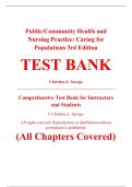 Complete Test Bank - Public&sol;Community Health and Nursing Practice&colon; Caring for Populations&comma; 3rd Edition &ndash; Christine L&period; Savage &ndash; ISBN 9781719647144 &lpar;All Chapters Covered 1&ndash;22&rpar;