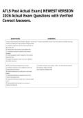 ATLS Post Actual Exam 2026&colon; Newest Version Questions with Verified Correct Answers &vert; Rated A&plus; Study Guide