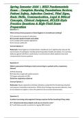 Spring Semester 2026 &vert; HESI Fundamentals Exam &ndash; Complete Nursing Foundations Review&comma; Patient Safety&comma; Infection Control&comma; Vital Signs&comma; Basic Skills&comma; Communication&comma; Legal & Ethical Concepts&comma; Clinical Judgment&comma; NCLEX-Style Practice Questions & High-Yield Exam