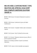 NRS 490 WEEK 2 CAPSTONE PROJECT TOPIC SELECTION AND APPROVAL EXAM SCRIPT 2026 COMPLETE QUESTIONS SOLUTIONS GRADED A&plus;