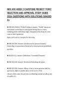 NRS 490 WEEK 2 CAPSTONE PROJECT TOPIC SELECTION AND APPROVAL STUDY GUIDE 2026 QUESTIONS WITH SOLUTIONS GRADED A&plus;