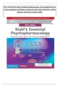 FULL TEST BANK Stahl's Essential Psychopharmacology&colon; Neuroscientific Basis and Practical Applications 5th Edition by Stephen M&period; Stahl &lpar;Author&rpar; With 100&percnt; Verified Questions And Answers Graded A&plus;2026&excl;&excl;
