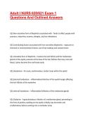 Adult I NURS 620&sol;621 Exam 1 Questions And Outlined Answers