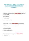 Med Surg Exam 1 Newest 2026 Questions  and Correct Detailed Answers Already  Graded A&plus; 