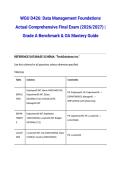 WGU D426  Data Management Foundations Actual Comprehensive Final Exam &lpar;2026&sol;2027&rpar; &vert; Grade A Benchmark & OA Mastery Guide