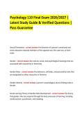 Psychology 110 Final Exam 2026&sol;2027 &vert;  Latest Study Guide & Verified Questions &vert; Pass Guarantee 