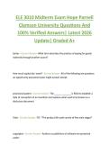 ELE 3010 Midterm Exam Hope Parnell  Clemson University Questions And  100&percnt; Verified Answers&vert; Latest 2026  Update&vert; Graded A&plus;