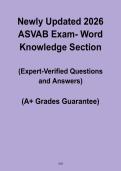 ASVAB Exam 2026 &vert; Word Knowledge Section Study Guide PDF