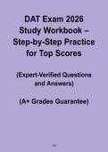 DAT Exam 2026 Study Workbook &vert; Step-by-Step Practice for Top Scores PDF