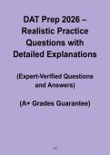 DAT Prep 2026 &vert; Realistic Practice Questions with Detailed Explanations PDF