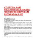 ATI CRITICAL CARE PROCTORED EXAM 2026&sol;2027&colon; THE COMPREHENSIVE ELITE PREPARATION GUIDE