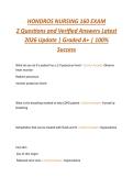 HONDROS NURSING 160 EXAM  2 Questions and Verified Answers Latest  2026 Update &vert; Graded A&plus; &vert; 100&percnt;  Success