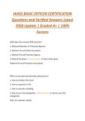 IAHSS BASIC OFFICER CERTIFICATION  Questions and Verified Answers Latest  2026 Update &vert; Graded A&plus; &vert; 100&percnt;  Success