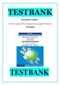 Test Bank For Prescriber&rsquo;s Guide- Stahl&rsquo;s Essential Psychopharmacology 6th Edition 