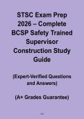 STSC Exam Prep 2026 &vert; Complete BCSP Safety Trained Supervisor Construction Study PDF