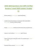 LNHA NAB Questions And 100&percnt; Verified  Answers&vert; Latest 2026 Update&vert; Graded  A&plus;