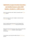 Ophthalmic Surgical Assistant Questions  and Verified Answers Latest 2026  Update &vert; Graded A&plus; &vert; 100&percnt; Success 