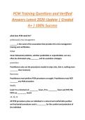 PCM Training Questions and Verified  Answers Latest 2026 Update &vert; Graded  A&plus; &vert; 100&percnt; Success 