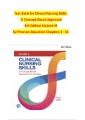 Test Bank for Clinical Nursing Skills&colon; A Concept-Based Approach 4th Edition Volume III &lpar;2026 Latest Update&rpar; by Pearson Education &mdash; 100&percnt; Guarantee Pass