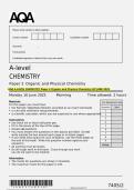 AQA A-LEVEL CHEMISTRY Paper 2 Organic and Physical Chemistry QP JUNE 2025