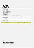 AQA A-level CHEMISTRY 7405&sol;1 Paper 1 Inorganic and Physical Chemistry Mark scheme June 2025