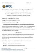 WGU&colon; D025 CAM3&colon; Clinical Practice Experience CPE Record &vert; D025 Master of Science&comma; Nursing Core Clinical Practice Experience &lpar;CPE&rpar; Record&lowbar; Completed Latest Spring 2025&sol;2026&period;