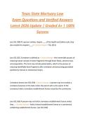 Texas State Mortuary Law  Exam Questions and Verified Answers  Latest 2026 Update &vert; Graded A&plus; &vert; 100&percnt;  Success