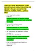 Respiratory Therapy Test Bank Exam NEWEST  2026 ACTUAL EXAM COMPLETE QUESTIONS AND  CORRECT DETAILED ANSWERS &lpar;VERIFIED  ANSWERS&rpar; &vert;ALREADY GRADED A&plus;&vert;&vert;BRAND  NEW&excl;&excl; 