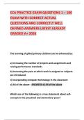 ECA PRACTICE EXAM QUESTIONS 1 &ndash; 100 EXAM WITH CORRECT ACTUAL QUESTIONS AND CORRECTLY WELL DEFINED ANSWERS LATEST ALREADY GRADED A&plus; 2026