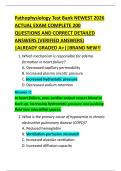 Pathophysiology Test Bank NEWEST 2026  ACTUAL EXAM COMPLETE 200  QUESTIONS AND CORRECT DETAILED  ANSWERS &lpar;VERIFIED ANSWERS&rpar;  &vert;ALREADY GRADED A&plus;&vert;&vert;BRAND NEW&excl;&excl; 
