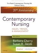 Test Bank for Contemporary Nursing&colon; Issues&comma; Trends&comma; & Management 8th Edition &lpar;2026 Latest Update&rpar; by Barbara Cherry & Susan R&period; Jacob &mdash; 100&percnt; Guarantee Pass