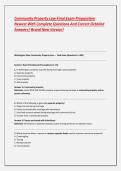 Community Property Law Final Exam Preparation Newest With Complete Questions And Correct Detailed Answers&vert; Brand New Version&excl;
