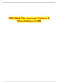 NR509 Week 2 Quiz Neurologic Evaluation & Differential Diagnosis 2026
