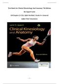 Test Bank for Clinical Kinesiology And Anatomy 7th Edition By Lippert Lynn &vert;All Chapter &lpar;1-25&rpar; &vert; Grade A&plus; Assured&vert;ISBN 9781719644525