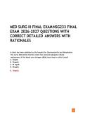 MED SURG III FINAL EXAM NSG233 FINAL EXAM 2026-2027 QUESTIONS WITH CORRECT DETAILED ANSWERS WITH RATIONALES 
