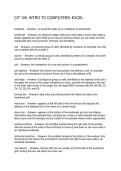 CIT 105 INTRO TO COMPUTERS EXCEL