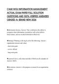 C468 WGU INFORMATION MANAGEMENT ACTUAL EXAM PAPER FULL SOLUTION QUESTIONS AND 100&percnt; VERIFIED ANSWERS GRADED A&plus; BRAND NEW 2026