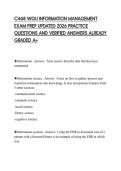 C468 WGU INFORMATION MANAGEMENT EXAM PREP UPDATED 2026 PRACTICE QUESTIONS AND VERIFIED ANSWERS ALREADY GRADED A&plus;