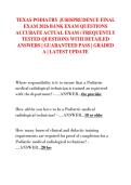 TEXAS PODIATRY JURISPRUDENCE FINAL  EXAM 2026 BANK EXAM QUESTIONS  ACCURATE ACTUAL EXAM &sol; FREQUENTLY  TESTED QUESTIONS WITH DETAILED  ANSWERS &vert; GUARANTEED PASS &vert; GRADED  A &vert; LATEST UPDATE