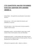 C723 QUANTITATIVE ANALYSIS FOR BUSINESS EXAM 2026 QUESTIONS WITH ANSWERS GRADED A&plus;
