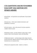 C723 QUANTITATIVE ANALYSIS FOR BUSINESS EXAM SCRIPT 2026 QUESTIONS WITH DETAILED ANSWERS
